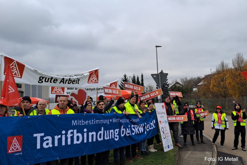 Streik SRW Metalfloat organisiert von der IG Metall